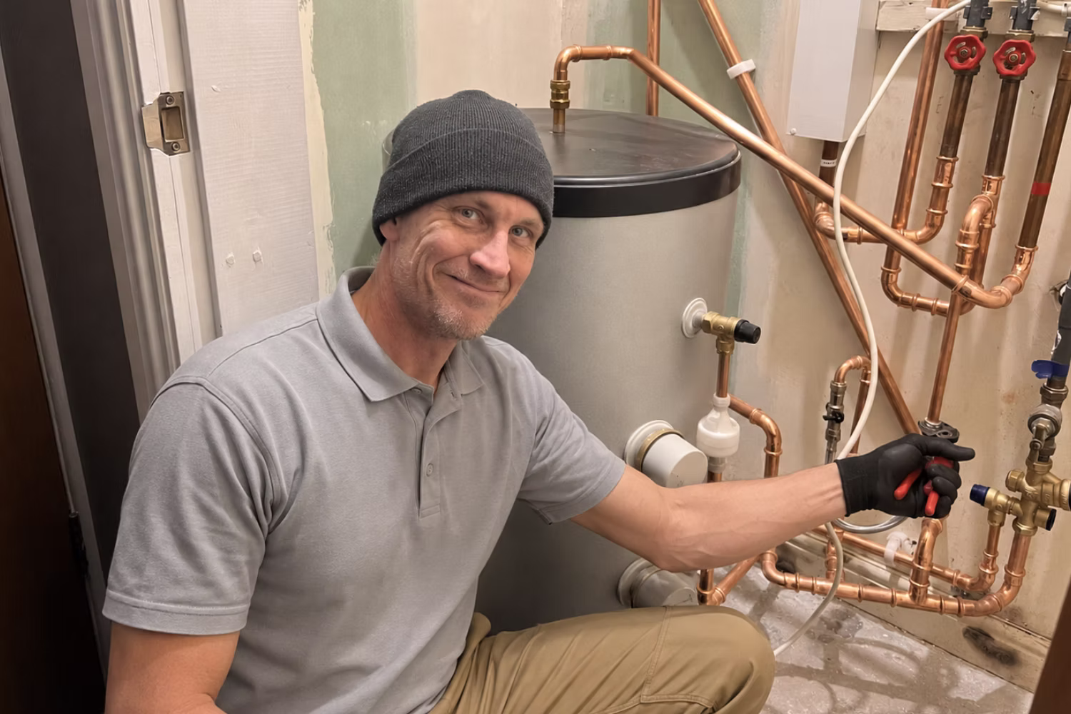 Technician smiling